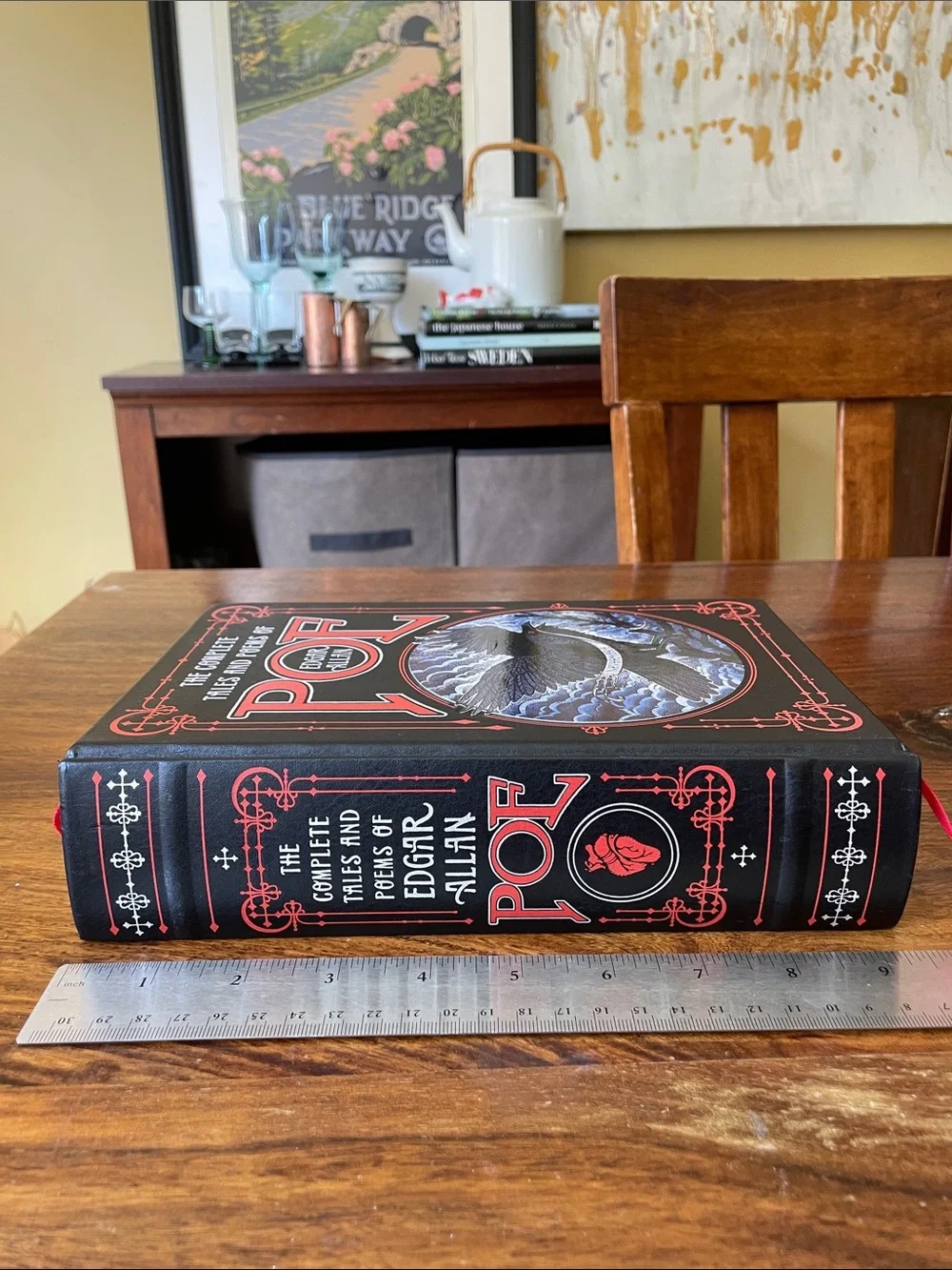 Edgar Allan Poe Black Hardcover Embossed Book Complete Tales & Poems Raven